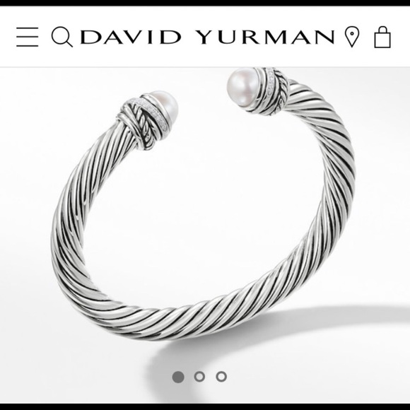 DAVID YURMAN Pearl & Diamond Cable Classics Crossover Bracelet - Picture 3 of 5